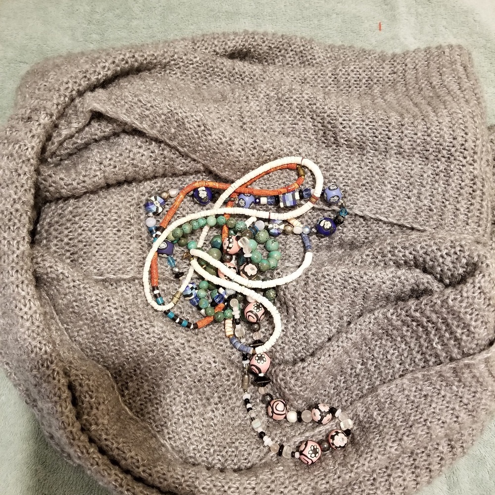 Long grey soft scarf